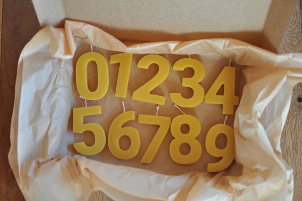 Beeswax Number Candles