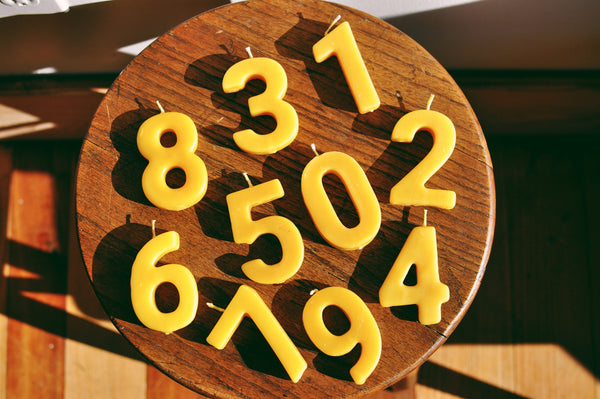Beeswax Number Candles