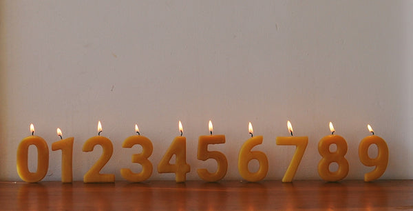 Beeswax Number Candles