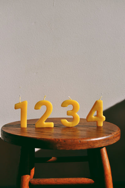Beeswax Number Candles